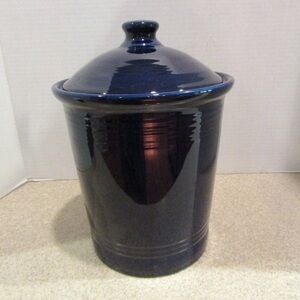 FIESTA WARE Large CANISTER & LID Cobalt Blue - Retired - Rare - 3 Quart